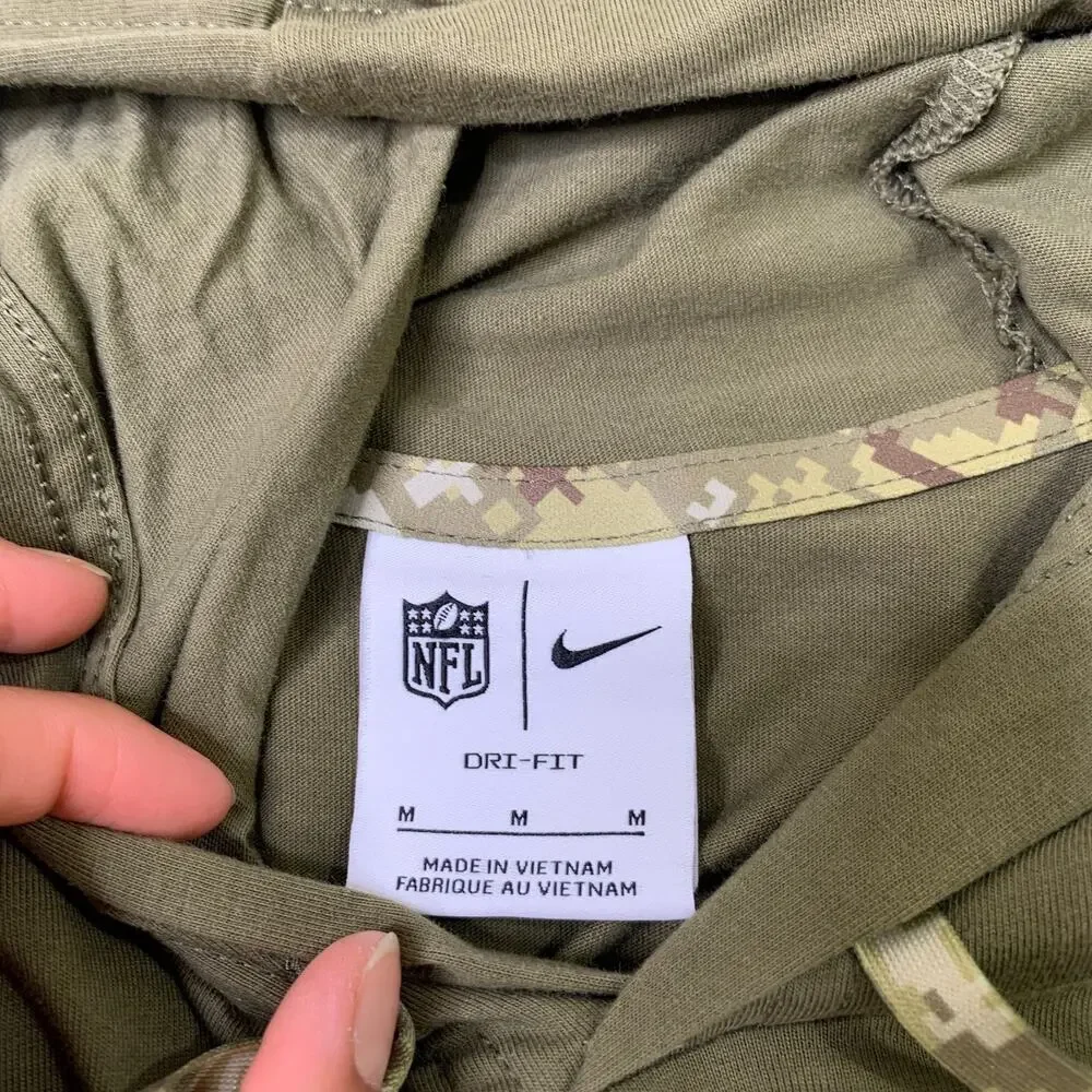 New England Patriots Hoodie Boys M Medium Army Green NFL Salute To Service Nike